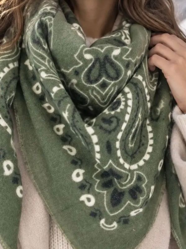 Skjerf Paisley Print Grønn