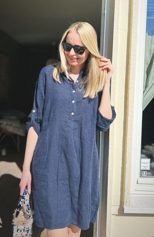 Ana Skjortekjole Navy