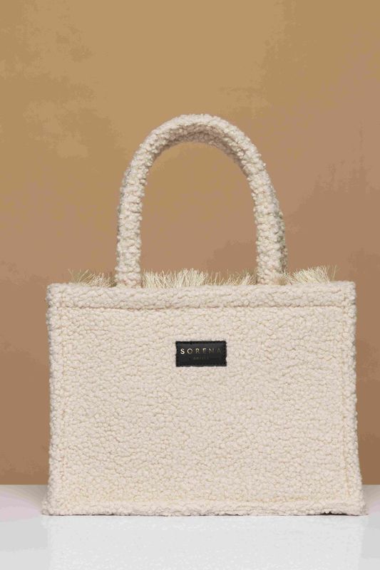 Sorena Teddy Beige Medium Tote Bag