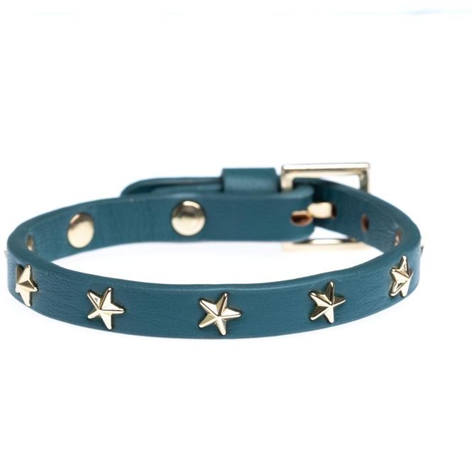 Hovedbilde Leather Star Stud Bracelet Mini Teal