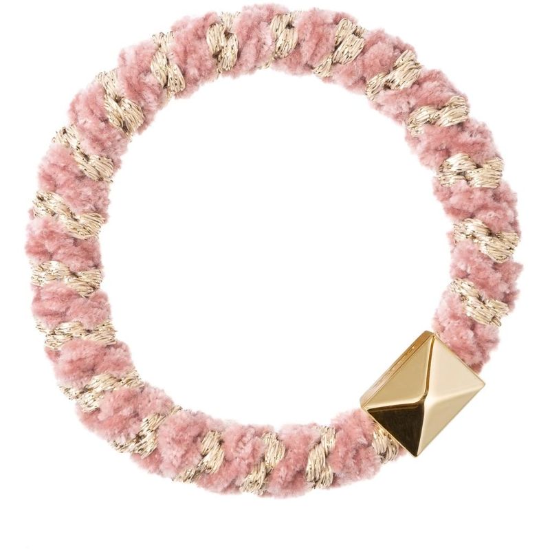 Fluffy Fat Hair Tie W/Gold Rose Stripe
