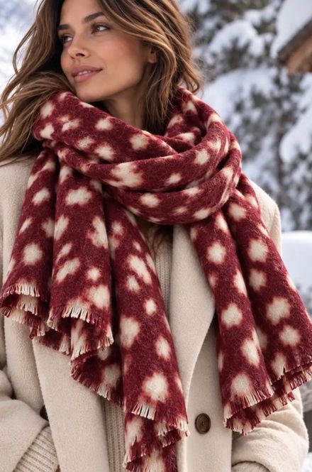 Hovedbilde Skjerf Animal Print Burgundy