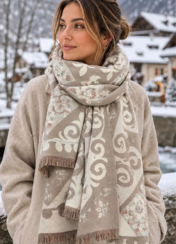 Skjerf Baroque Beige